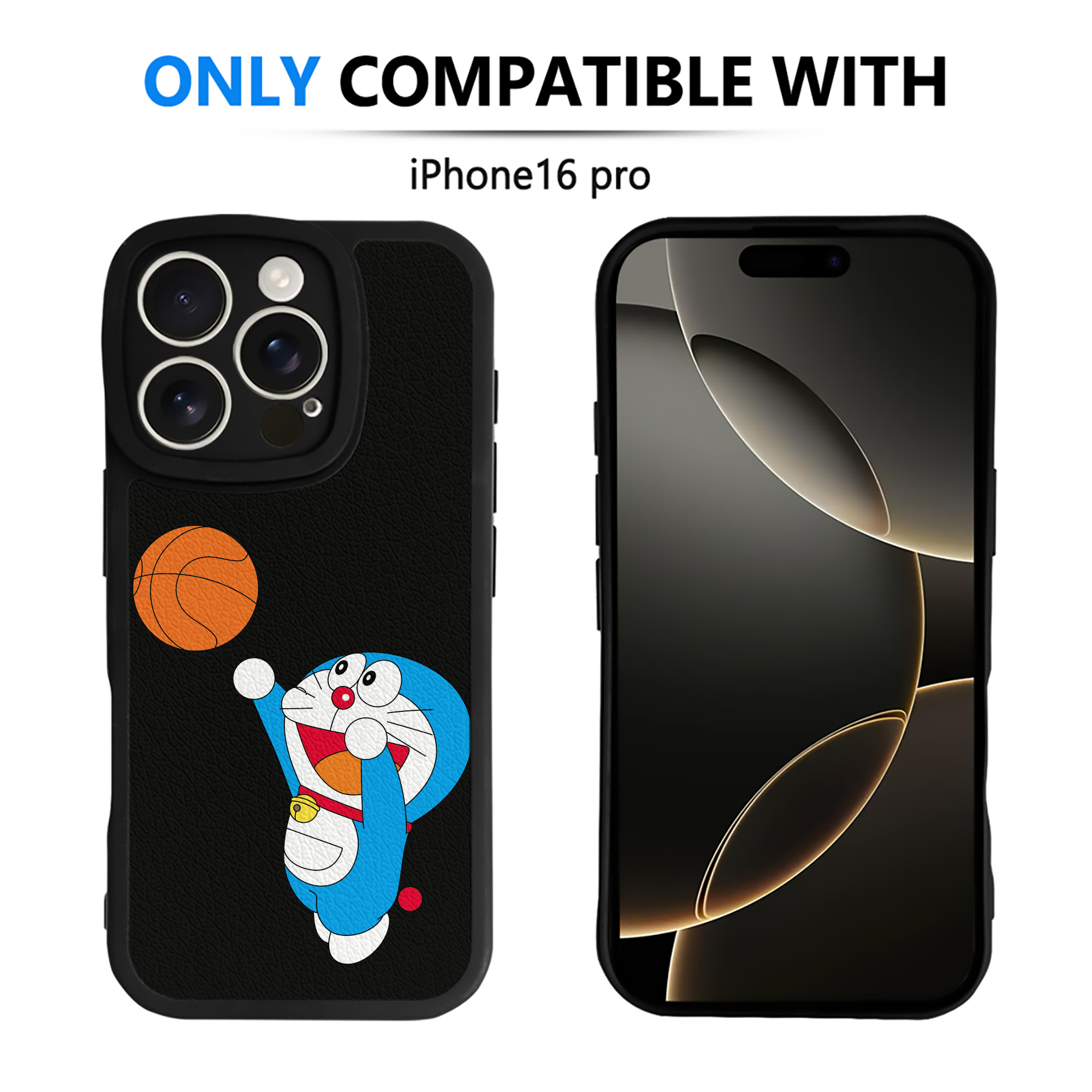 （画像用） ドラえもん Doraemon 【iPhone 16シリーズ対応】シリコンスマホケース（レザー調） 材質：シリコン
